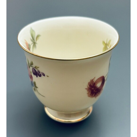 Vintage Demitasse Cup Continental Ivory Germany Pink Roses Gold Trim Off-white - Picture 3 of 10